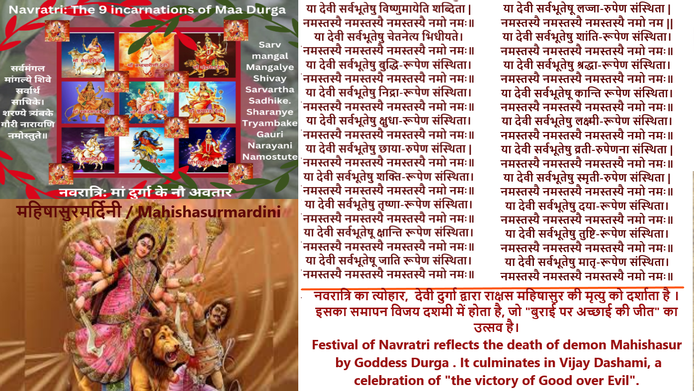 SHARAD NAVRATRI/शरद नवरात्रि. sharada which means autumn. It commences on the first day (pratipada) of the bright fortnight of the lunar month of Ashvini.शारदा जिसका अर्थ है शरद ऋतु। यह अश्विनी के चंद्र मास के शुक्ल पक्ष के पहले दिन (प्रतिपदा) को शुरू होता है