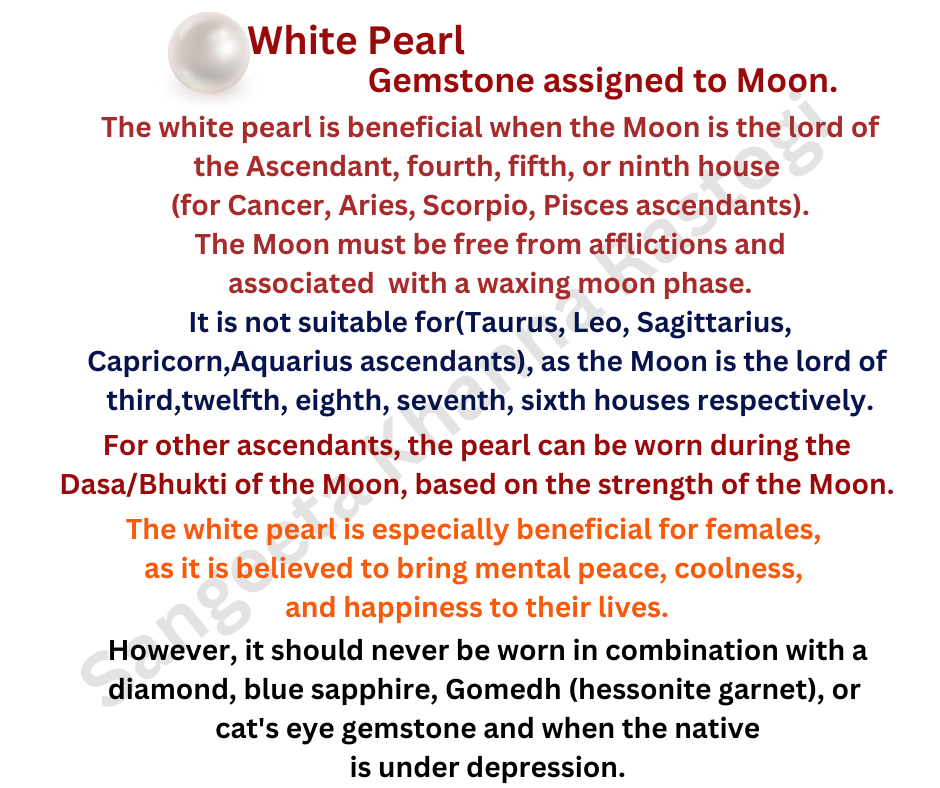 GEMSTONES AND ASTROLOGY :  White Pearl