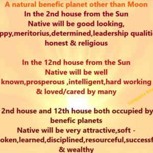 Benefits of Benefic Planets in the 2nd and 12th House of the Sun