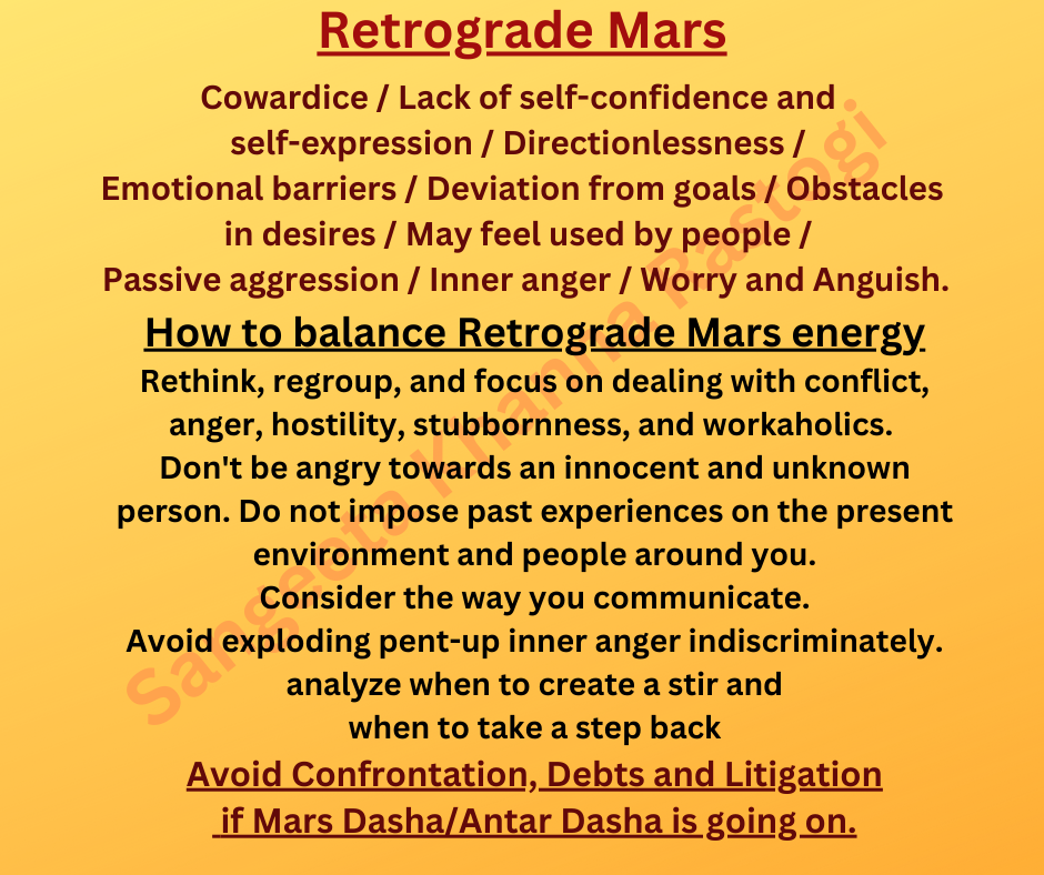 Retrograde Mars