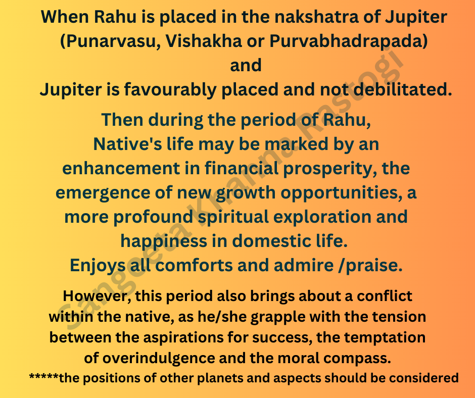 Rahu in nakshatra of Jupiter