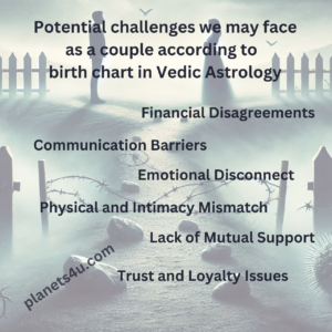 challenges as a couple according to birth chart in vedic astrology