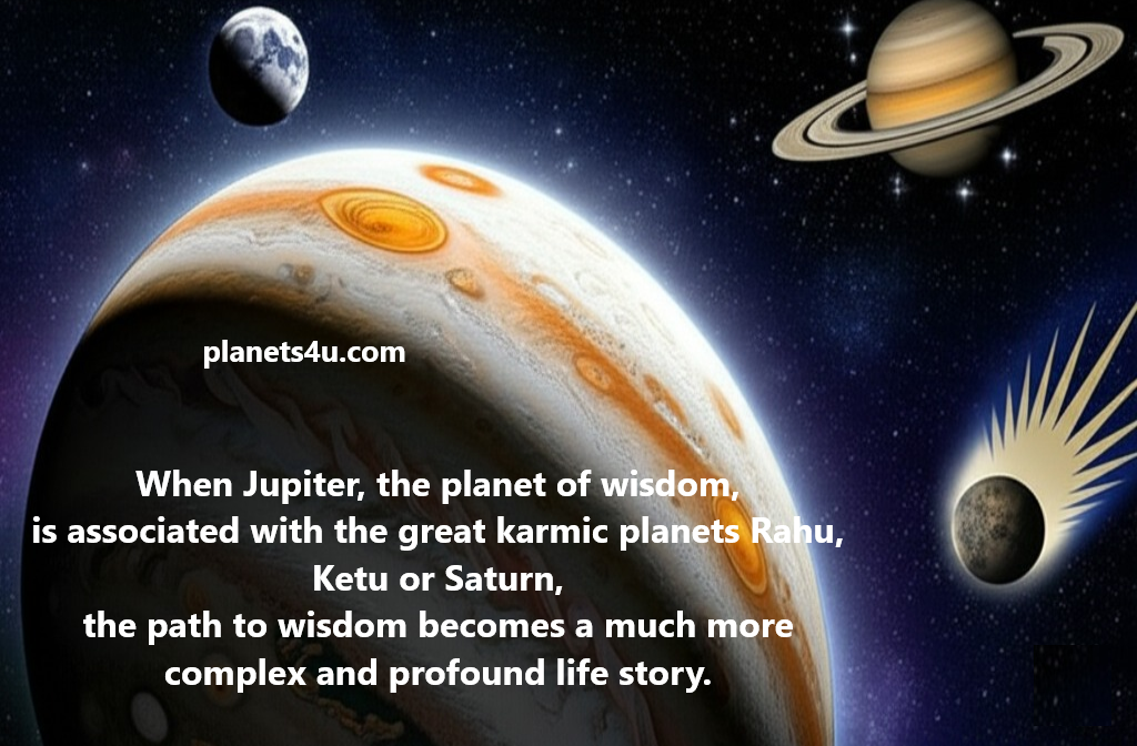 Jupiter planet of wisdom when associated with the karmic planets