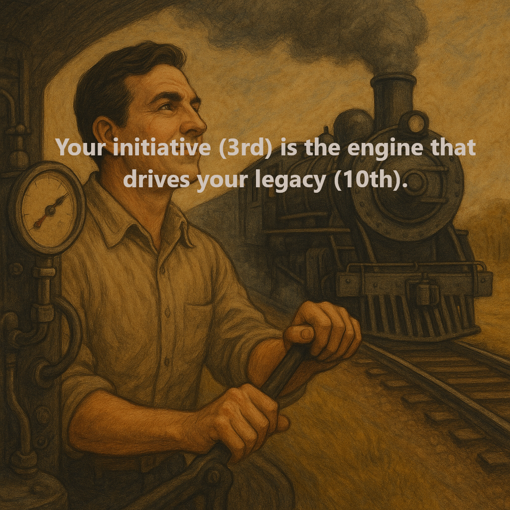 Your initiative (3rd) is the engine that drives your legacy (10th).