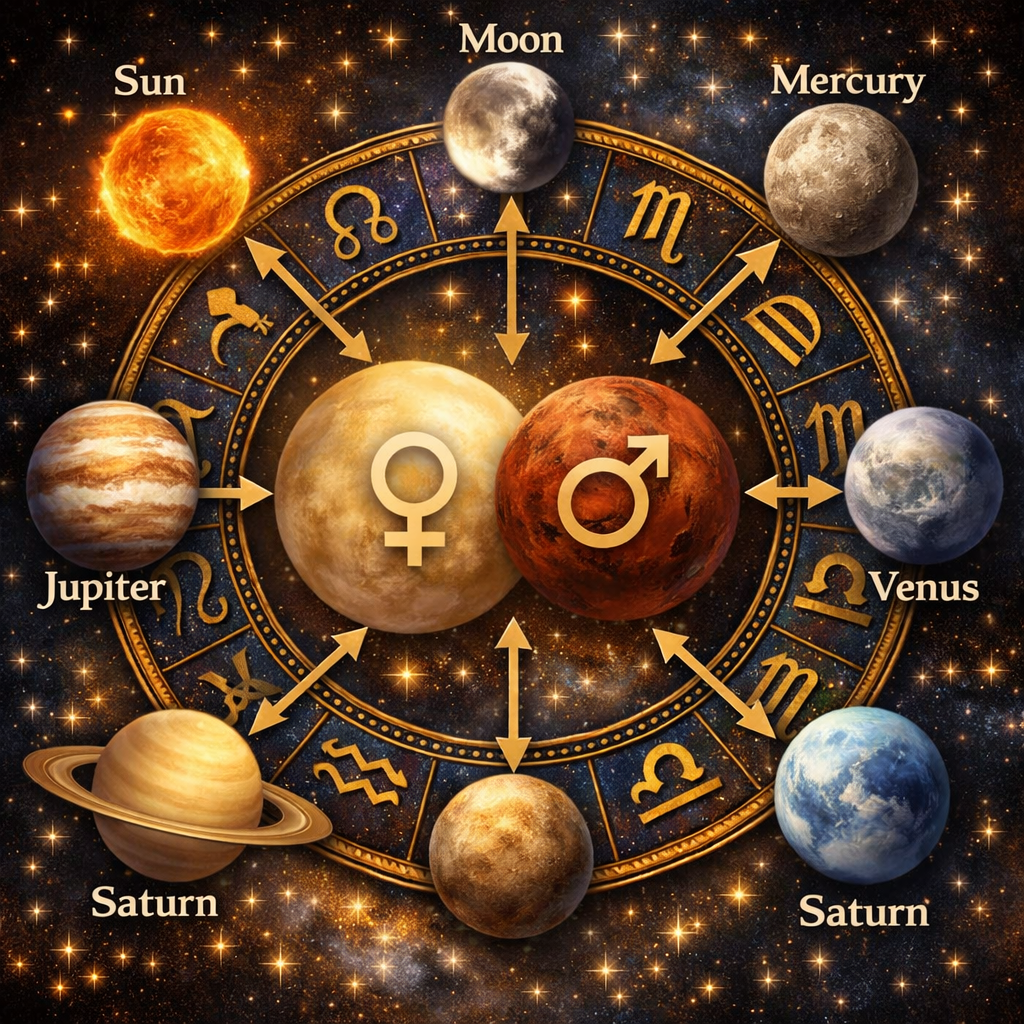 Dispositor—the Lord of the Bhava where Mars or Venus is placed acts as the "Landlord" of your love life.